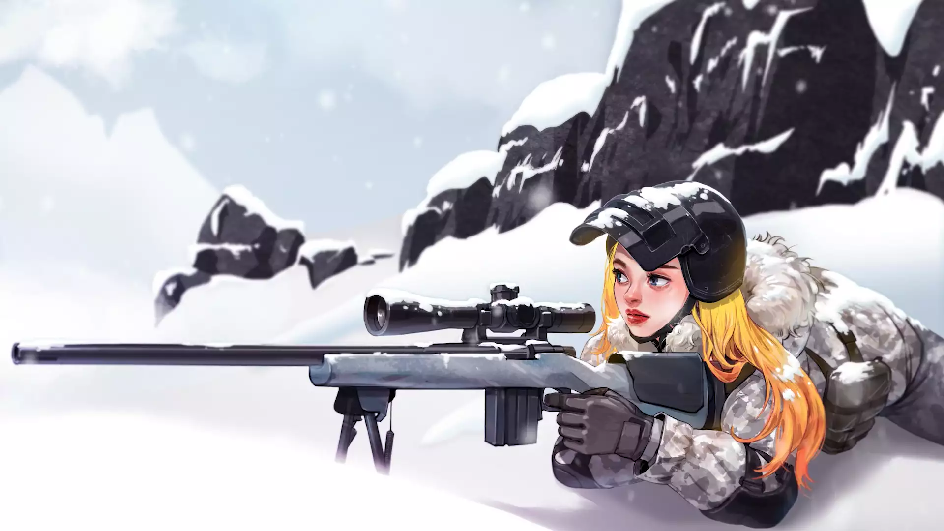 Картинка Девушка со снайперской винтовкой