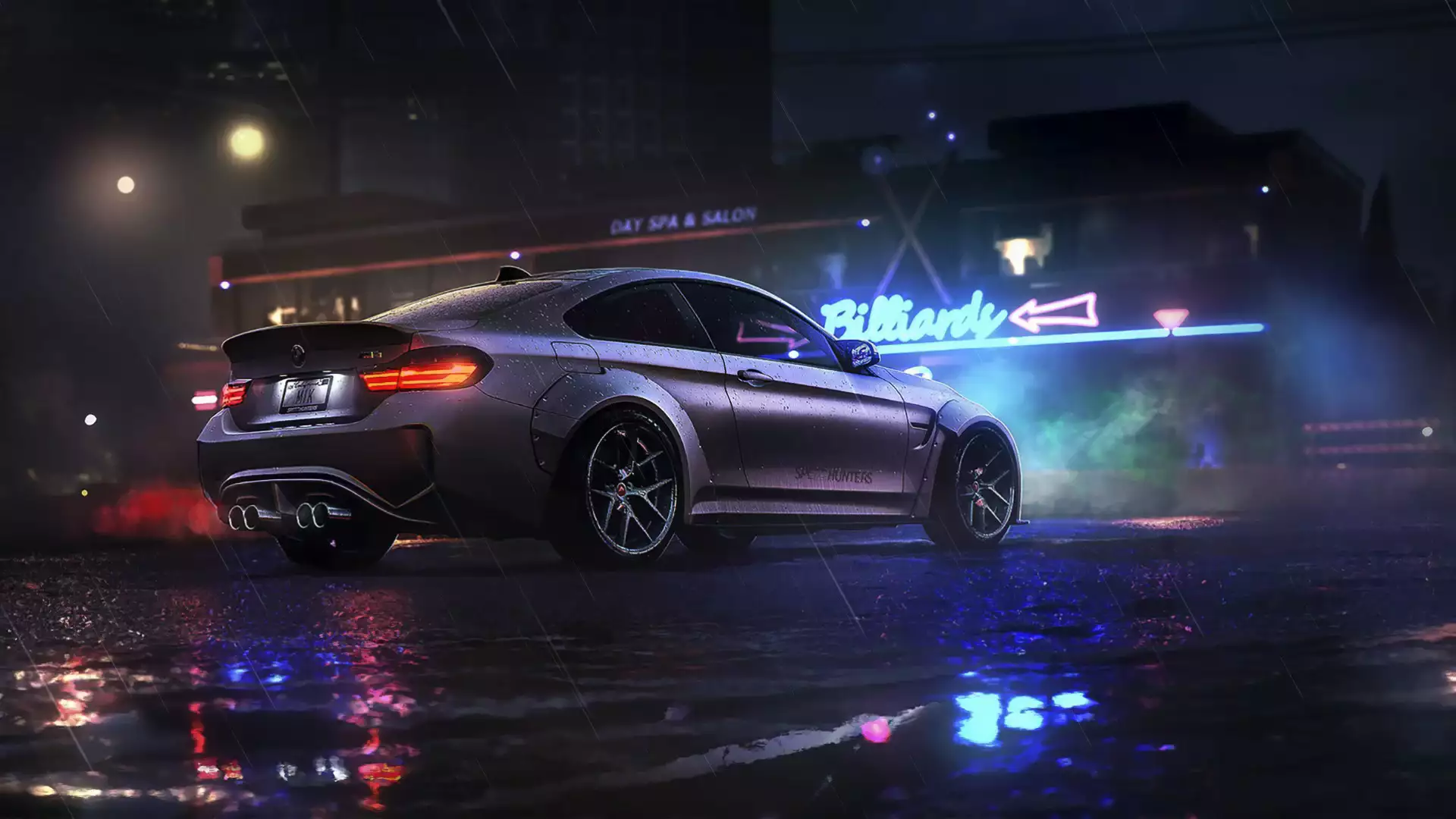 Picture BMW m4 under the night sky