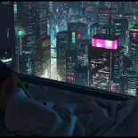 Видео обои Cyberpunk High Rise Apartment