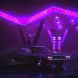 Видео обои Neon Ford Mustang