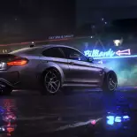 Видео обои BMW m4 under the night sky