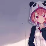 Видео обои Милая девочка в костюме панды