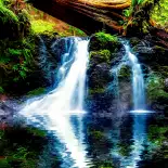 Видео обои Безмятежный лесной водопад