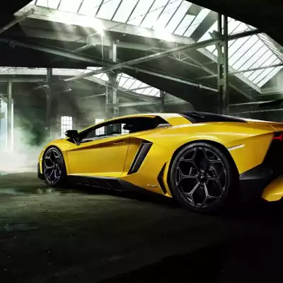 Yellow Lamborghini Aventador