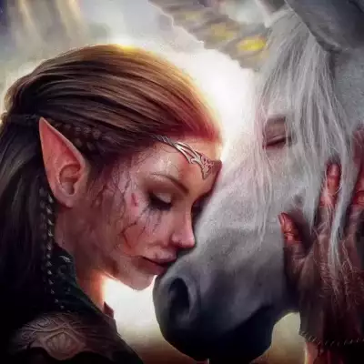 Elf Girl with Horse