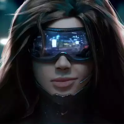 Girl in futuristic glasses