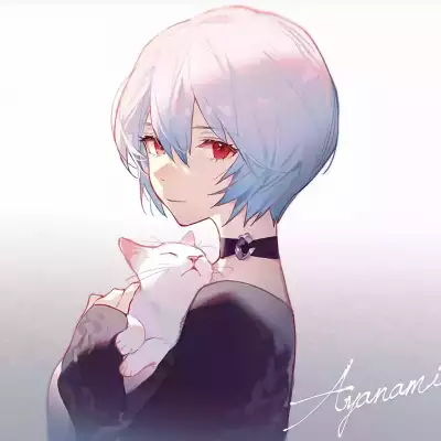 Ayanami with a cat