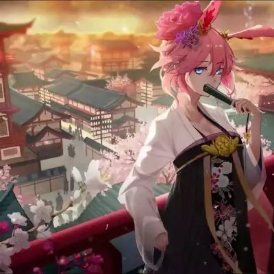 Anime Girl Cherry Blossom